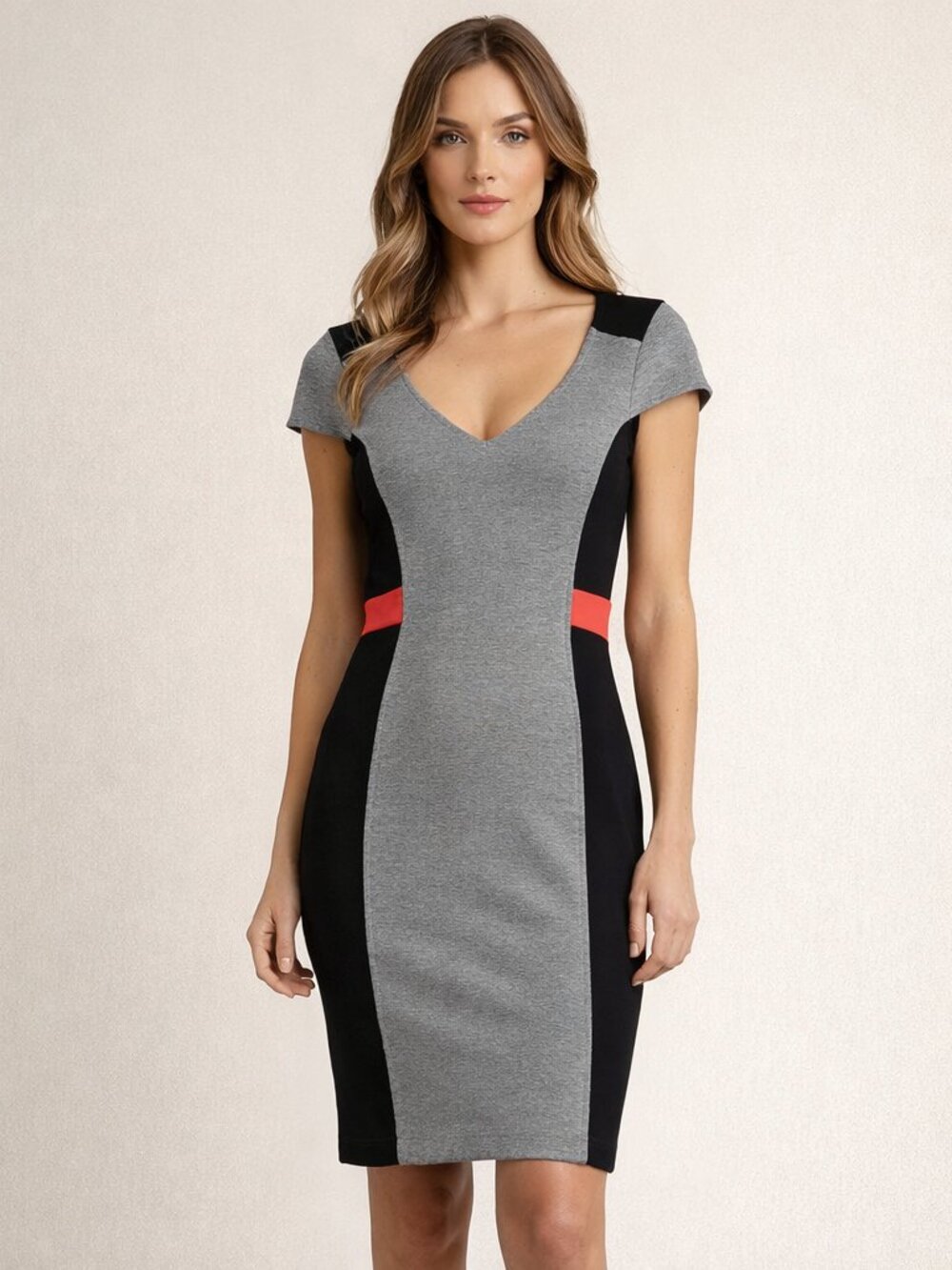 French Connection Manhattan Cap Sleeve Block Bodycon Dress Size 0 NWT